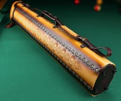 Instroke Tooled 3 Butt 7 Shaft Leather Case -Elite Cue Shop ist37 rust 02