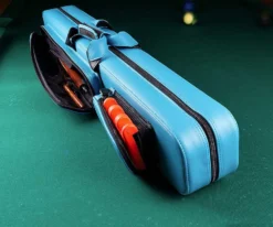 Molinari 2 Butt 4 Shaft Cyan/Black Flat Cue Case -Elite Cue Shop mlcf24 02 1