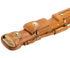 Tango Pampa Tan 2 Butt 2 Shaft Leather Cue Case -Elite Cue Shop tapm22 tan 03