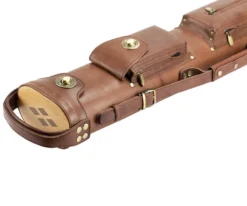 Tango Pampa Chestnut 3 Butt 5 Shaft Leather Cue Case -Elite Cue Shop tapm35 chestnut 03