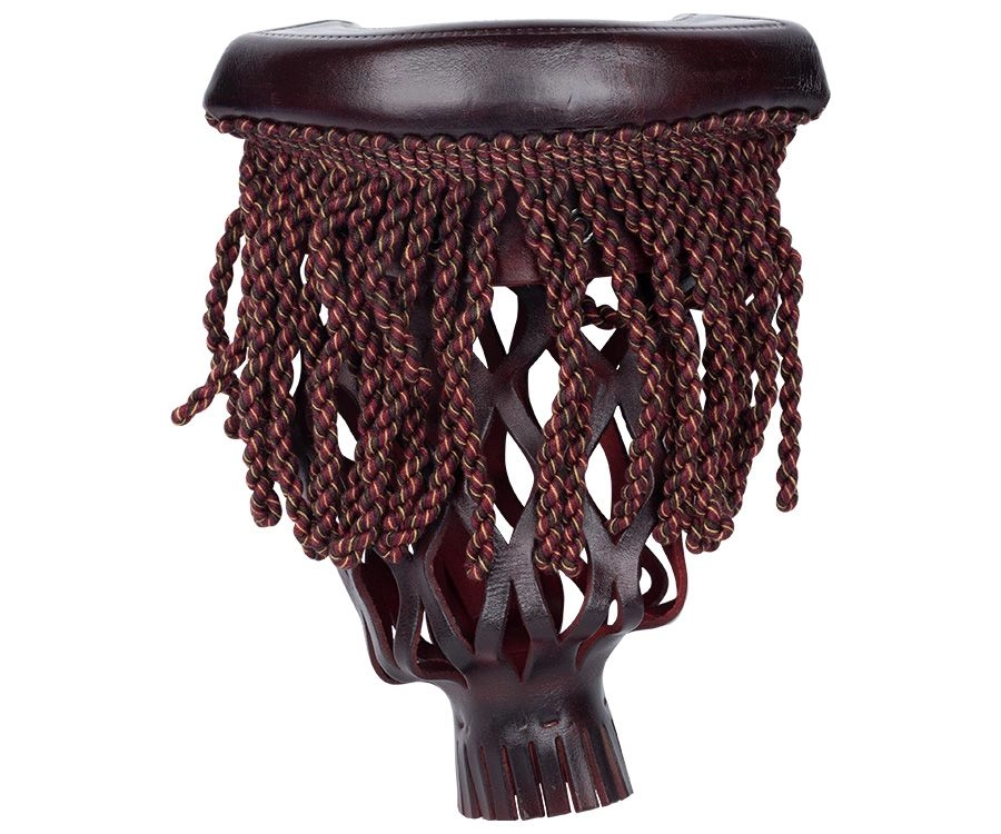 Burgundy Fringe Leather Pocket Set (Set Of 6) 5 Burgundy Fringe Leather Pocket Set (Set Of 6) - Image 3